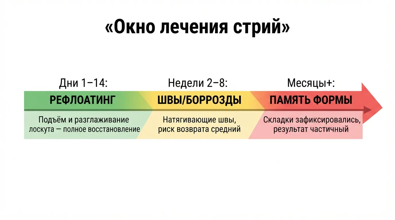 Окно лечения стрий: таймлайн