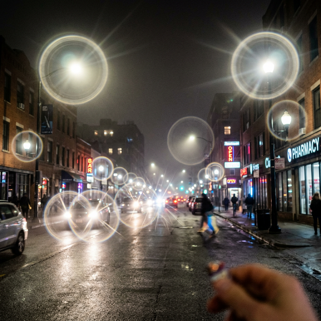 Эффект Гало вокруг фонарей