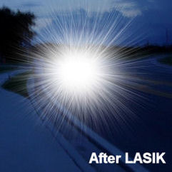 night vision after LASIK with large pupils