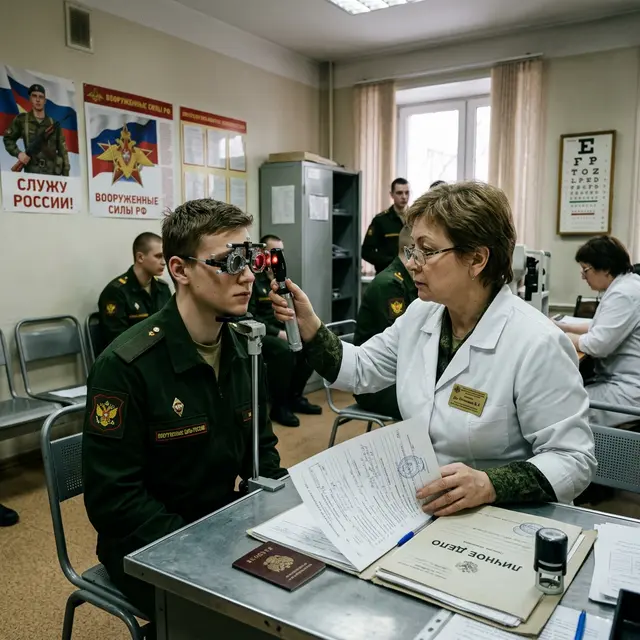 Проверка зрения в военкомате